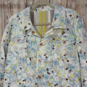 PROVENCE D'AMOUR Blue Green White Quilted REVERSIBLE Lightweight Jacket